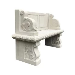 2-Sitzer Steinbank Mit Floralen Ornamenten - Hales Hall