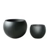 2er Set Blumenkübel Aus Polystone - Matt Schwarz - Estera