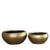 2er Set Indoor Pflanzschalen Aus Polystone - Gold - Zulu