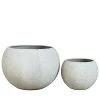 2er Set Pflanzgefäße Aus Glasfaser-Beton - Rund - Kodwo