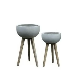 Gartenwelt Geschaft -Gartenwelt Geschaft 2er set pflanzschale mit holzfuss modern leicht pico2