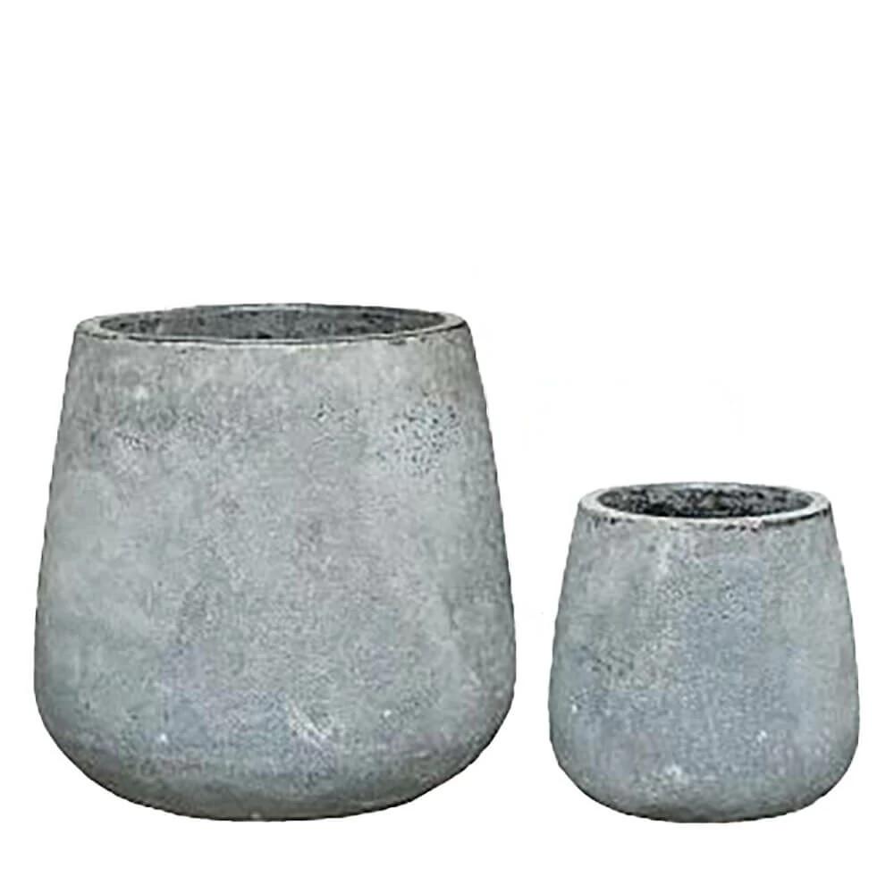 2er Set Schöne Keramik Pflanzkübel - Schwarz - Rund - Amna 1 2er Set Schöne Keramik Pflanzkübel - Schwarz - Rund - Amna