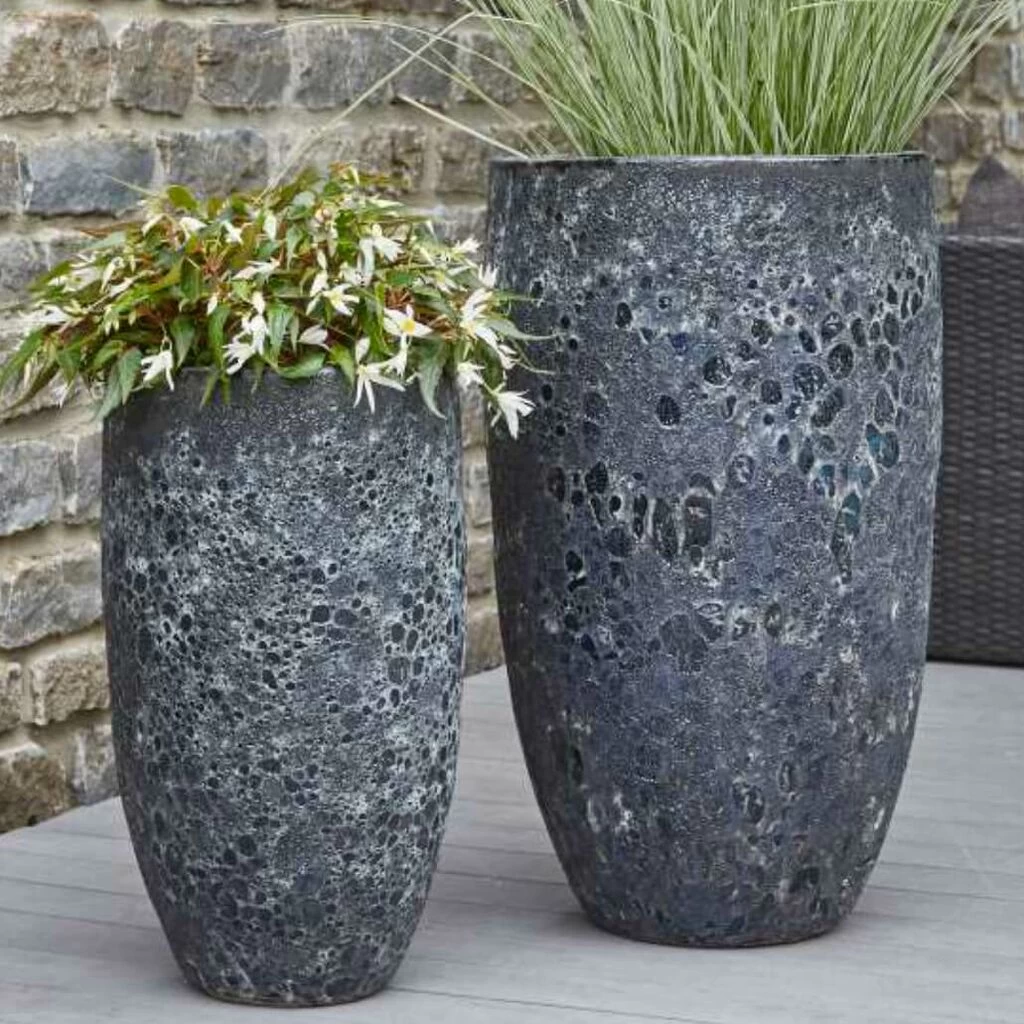 2er Set XXL Pflanzgefäße - Keramik - Schwarz - Outdoor - Jala 1 2er Set XXL Pflanzgefäße - Keramik - Schwarz - Outdoor - Jala