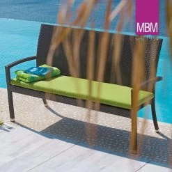 3-Sitzer Gartenbank Dunkelbraun - MBM - Polyrattan & Aluminium - Gartenbank Bellini