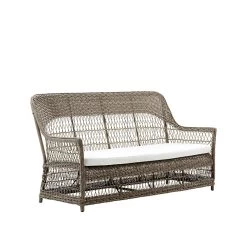 3-Sitzer Outdoor Sofa In Antikgrau Aus Aluminium Und Polyrattan - 3-Sitzer Anike