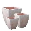 3er Set Blumenkübel Aus Terrakotta - Eckig - Adiam