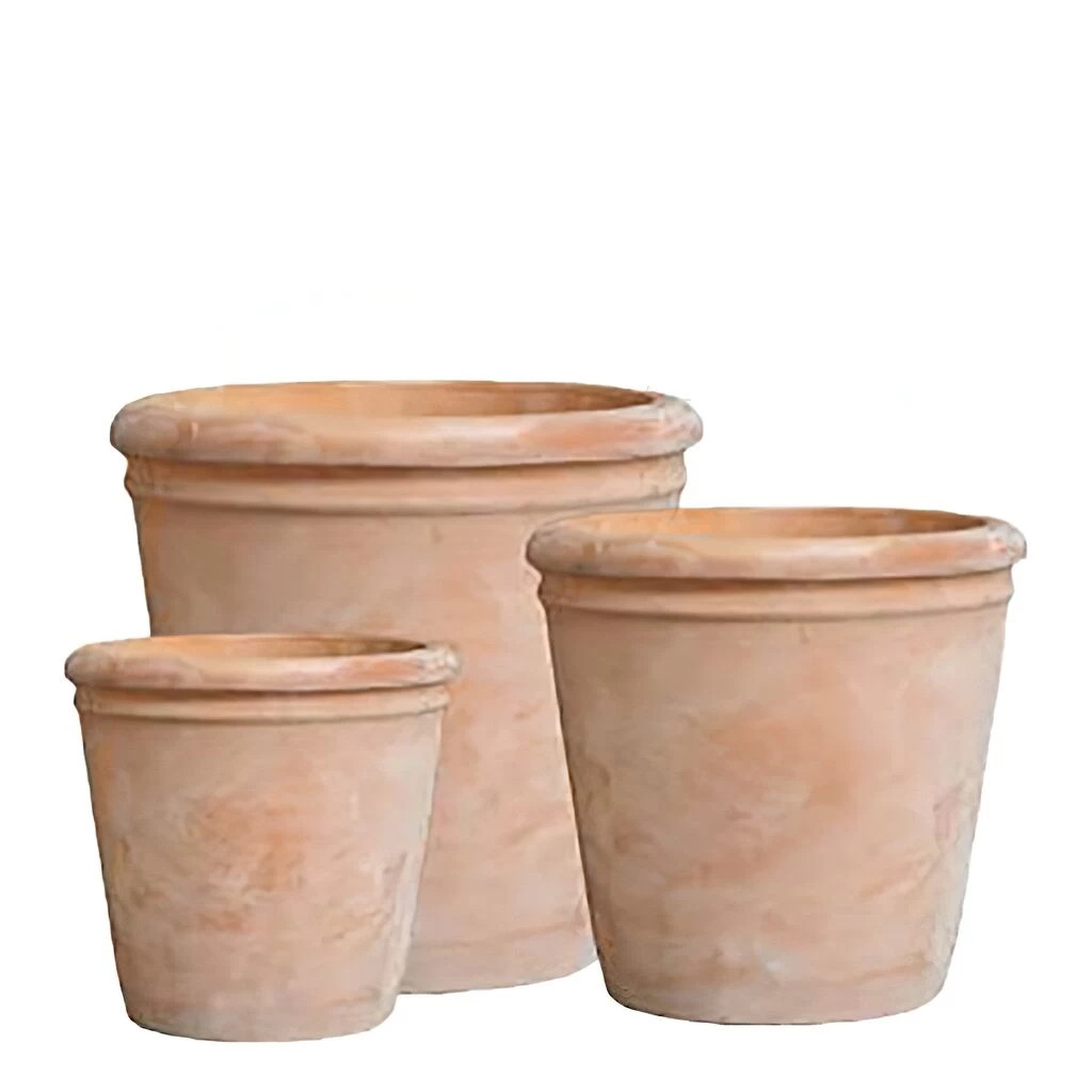 3er Set Blumenkübel Aus Terrakotta - Rund - Mara 2 3er Set Blumenkübel Aus Terrakotta - Rund - Mara – Bild 2