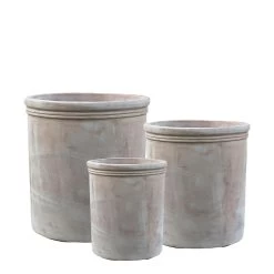 3er Set Outdoor Pflanzgefäße - Terrakotta - Sira