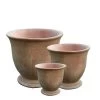 3er Set Pflanzgefäße Mit Sockel - Terrakotta - Rund - Adila