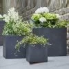 3er Set Pflanztröge Aus Polystone - Eckig - Schwarz - Enam