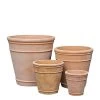 4er Set Outdoor Pflanzkübel - Terrakotta - Rund - Zawadi