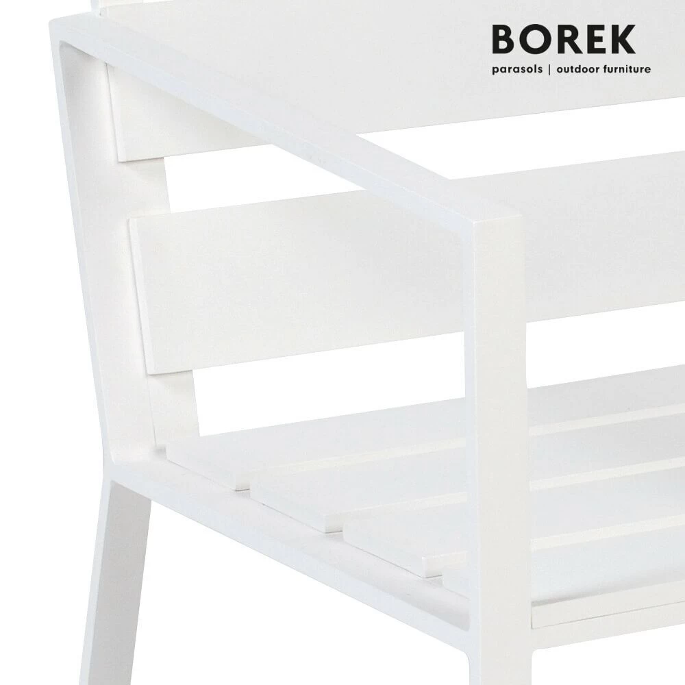 Aluminium Design Gartenstuhl Von Borek - Weiß - Samos Stuhl 2 Aluminium Design Gartenstuhl Von Borek - Weiß - Samos Stuhl – Bild 2