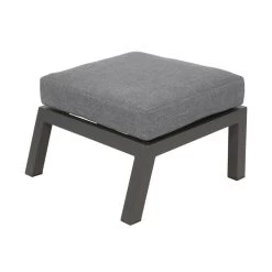 Aluminium Gartenhocker Mit Kissen In Grau - Loungehocker Muran