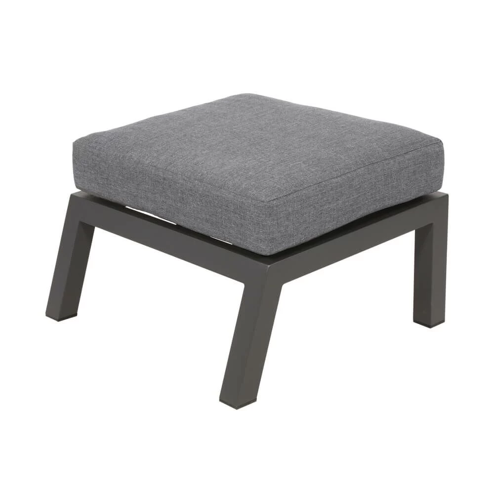 Aluminium Gartenhocker Mit Kissen In Grau - Loungehocker Muran 1 Aluminium Gartenhocker Mit Kissen In Grau - Loungehocker Muran