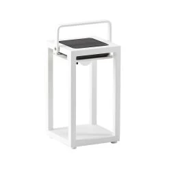 Aluminium Solarleuchte In Weiß Mit USB - Solarleuchte Lima Alu