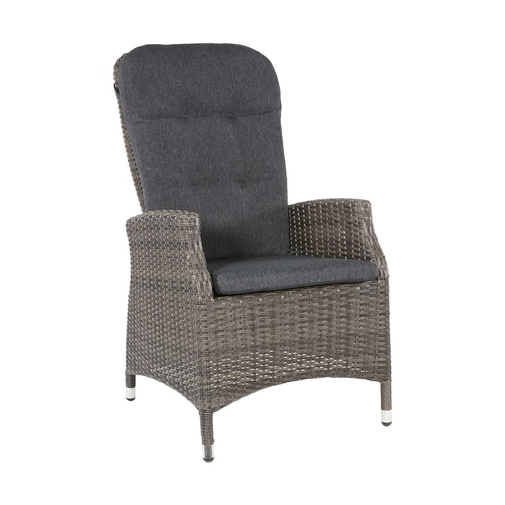 Anthrazit Gartensessel Mit Verstellbarer Rückenlehne Aus Polyattan - Joanna 1 Anthrazit Gartensessel Mit Verstellbarer Rückenlehne Aus Polyattan - Joanna