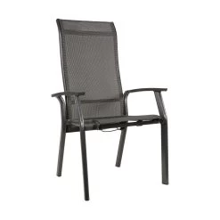 Anthrazit Gartenstuhl Aus Alu Mit Verstellbarer Rückenlehne - Stuhl Wolano