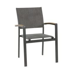 Anthrazit Gartenstuhl Mit Teak-Finish - Gartenstuhl Turin