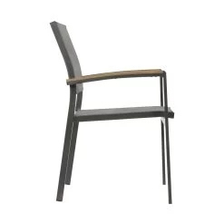 Anthrazit Gartenstuhl Mit Teak-Finish - Gartenstuhl Turin -Gartenwelt Geschaft anthrazit gartenstuhl mit teak finish gartenstuhl turin3