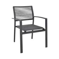Anthrazit Outdoor Stapelstuhl Mit Armlehnen - Gartenstuhl Firo