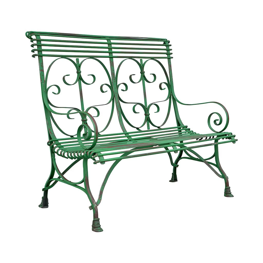 Antike 2-Sitzer Garten Eisenbank Rostfrei Mit Armlehnen - Lothaire 1 Antike 2-Sitzer Garten Eisenbank Rostfrei Mit Armlehnen - Lothaire