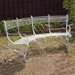 Antike Gartenbank Aus Schmiedeeisen Gebogen - Josse