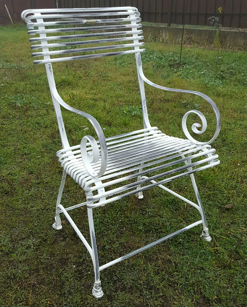 Antiker Gartenstuhl Aus Metall Nostalgisch - Caline 2 Antiker Gartenstuhl Aus Metall Nostalgisch - Caline – Bild 2