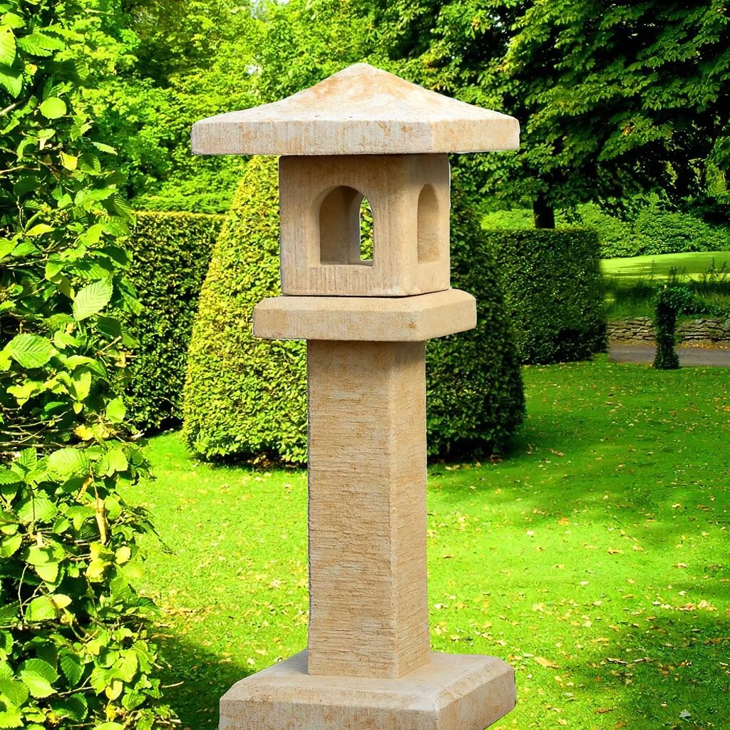 Asiatische Garten Stein Laterne - Kanji 1 Asiatische Garten Stein Laterne - Kanji