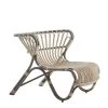 Ausgefallener Dunkelbrauner Lounge Sessel Aus Alu-Rattan - Loungesessel Minja