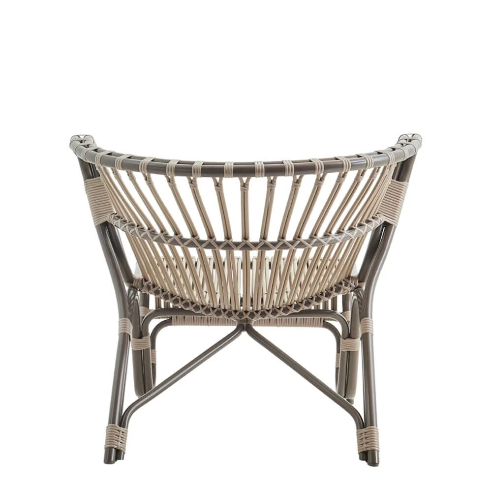 Ausgefallener Dunkelbrauner Lounge Sessel Aus Alu-Rattan - Loungesessel Minja 2 Ausgefallener Dunkelbrauner Lounge Sessel Aus Alu-Rattan - Loungesessel Minja – Bild 2