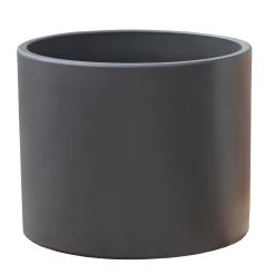 Außen Pflanzgefäß Aus Steinzeug - Anthrazit - Rund - Frostfest - Rivus Niger