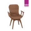 Bequemer Gartenstuhl - MBM - Alu, Geflecht & Resysta - Braun - Sessel Orlando
