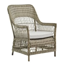 Bequemer Outdoor Sessel Mit Armlehnen In Antikgrau - Sessel Anike