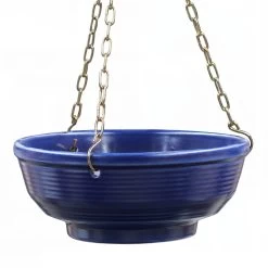 Blaue Hängeschale Mit Kette - Steinzeug Frostsicher - Rund - Cavus Azur