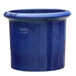 Blauer Garten Blumentopf Aus Steinzeug - Frostsicher - Rund - Niobe Azur