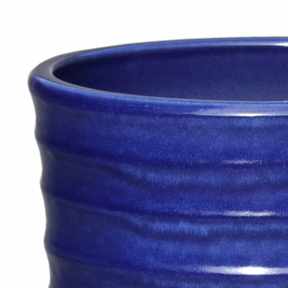 Blauer Garten Übertopf Aus Steinzeug - Rund - Winterfest - Ventus Azur 2 Blauer Garten Übertopf Aus Steinzeug - Rund - Winterfest - Ventus Azur – Bild 2