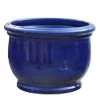 Blauer Garten Übertopf Aus Steinzeug - Winterfest - Rund - Peitho Azur