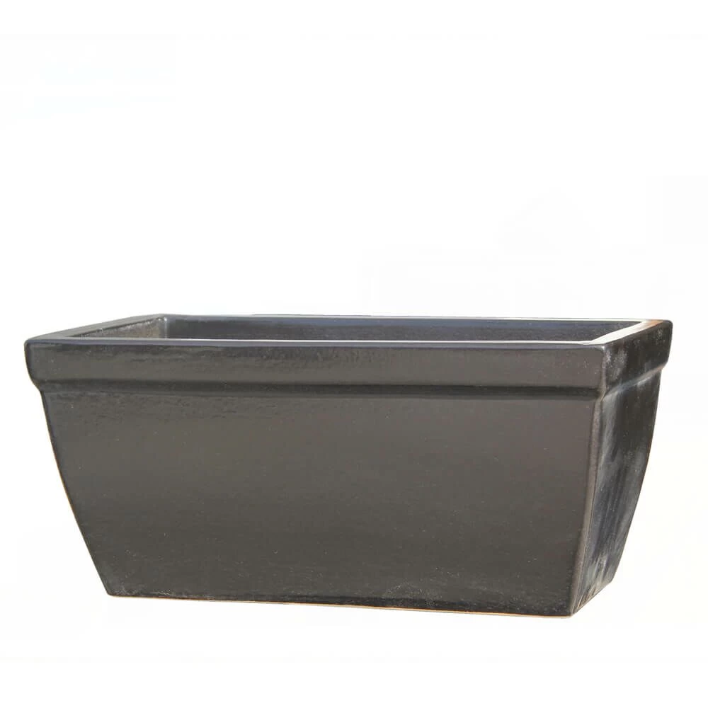 Blumenkasten Aus Steinzeug - Zeitlos - Anthrazit - Eckig - Minare Niger 2 Blumenkasten Aus Steinzeug - Zeitlos - Anthrazit - Eckig - Minare Niger – Bild 2