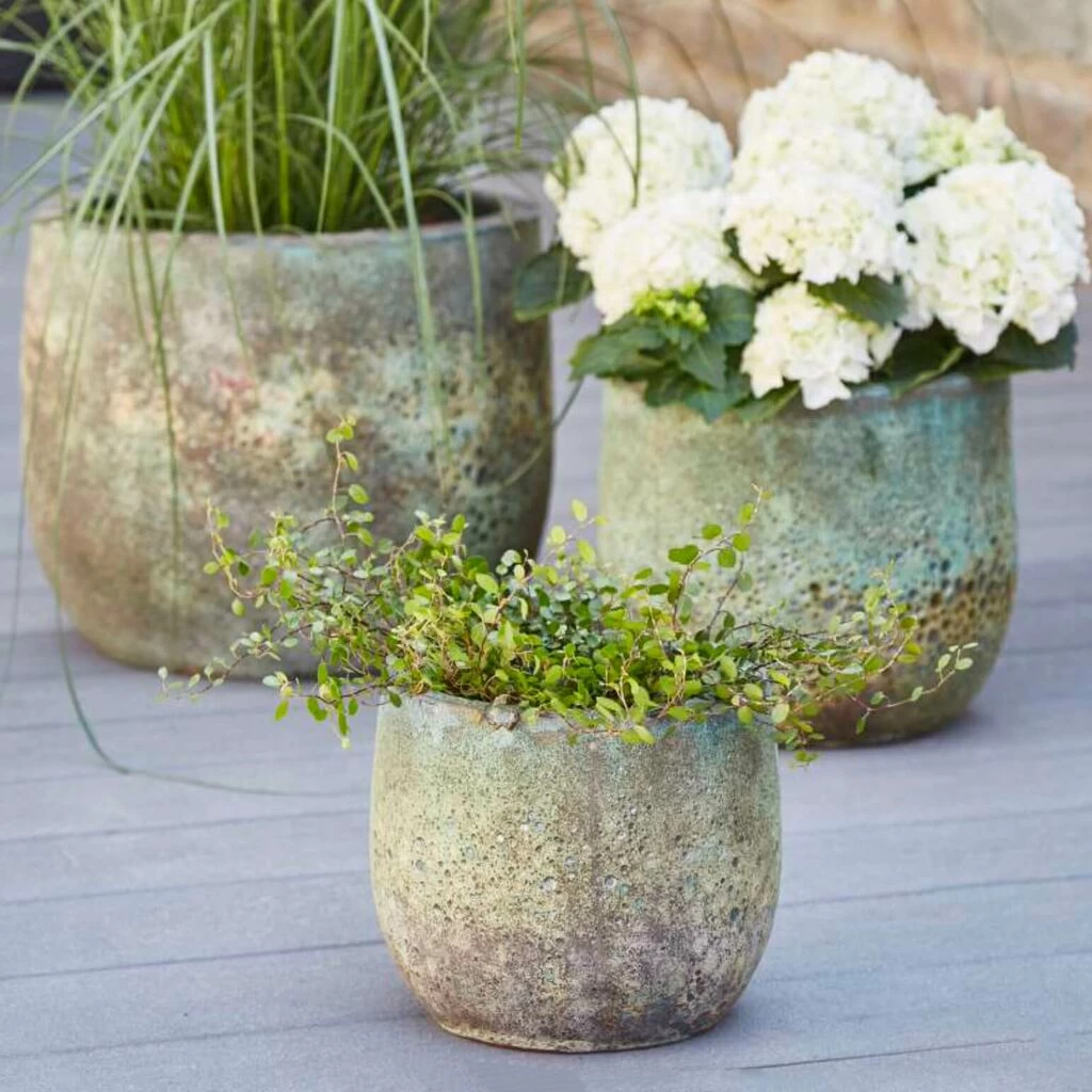 Blumenkübel Im 3er Set - Antikes Design - Grün - Adelide 1 Blumenkübel Im 3er Set - Antikes Design - Grün - Adelide