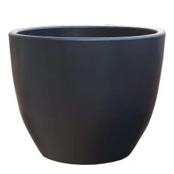 Blumenkübel Rund - Steinzeug Frostsicher - Anthrazit - Zeitlos - Genus Niger