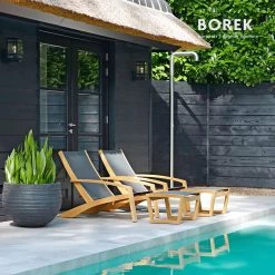 Borek Gartenhocker Aus Teakholz & Batyline - Loungehocker Luxx -Gartenwelt Geschaft borek gartenhocker aus teakholz batyline loungehocker luxx4