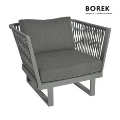 Borek Gartensessel In Grau/weiß Rope-Optik - Altea Sessel