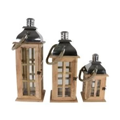 Braune Holzlaternen Mit Metalldach Und Kordel - Laterne Linus -Gartenwelt Geschaft braune holzlaternen mit metalldach und kordel laterne linus4