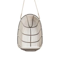 Brauner Geflecht-Hängesessel Für Den Garten Aus Alu Rattan - Hängesessel Erla