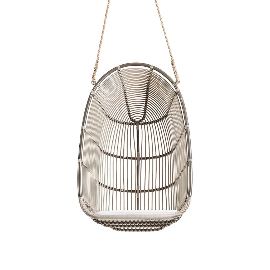 Brauner Geflecht-Hängesessel Für Den Garten Aus Alu Rattan - Hängesessel Erla 1 Brauner Geflecht-Hängesessel Für Den Garten Aus Alu Rattan - Hängesessel Erla