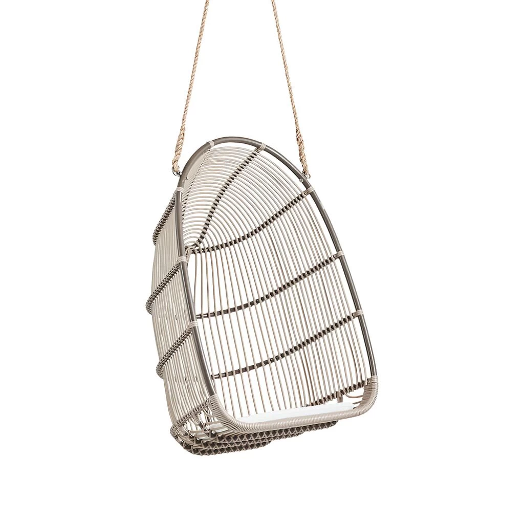 Brauner Geflecht-Hängesessel Für Den Garten Aus Alu Rattan - Hängesessel Erla 2 Brauner Geflecht-Hängesessel Für Den Garten Aus Alu Rattan - Hängesessel Erla – Bild 2