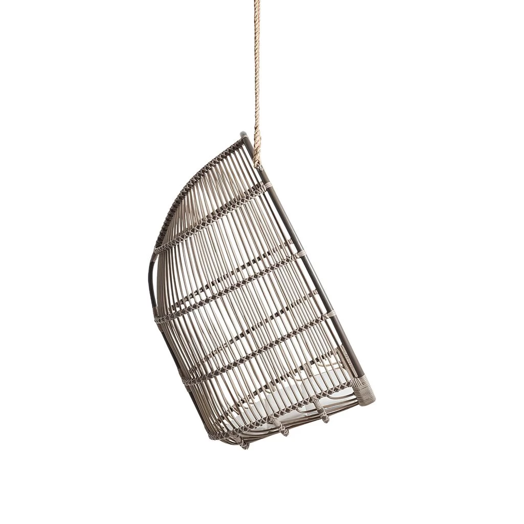 Brauner Geflecht-Hängesessel Für Den Garten Aus Alu Rattan - Hängesessel Erla 3 Brauner Geflecht-Hängesessel Für Den Garten Aus Alu Rattan - Hängesessel Erla – Bild 3