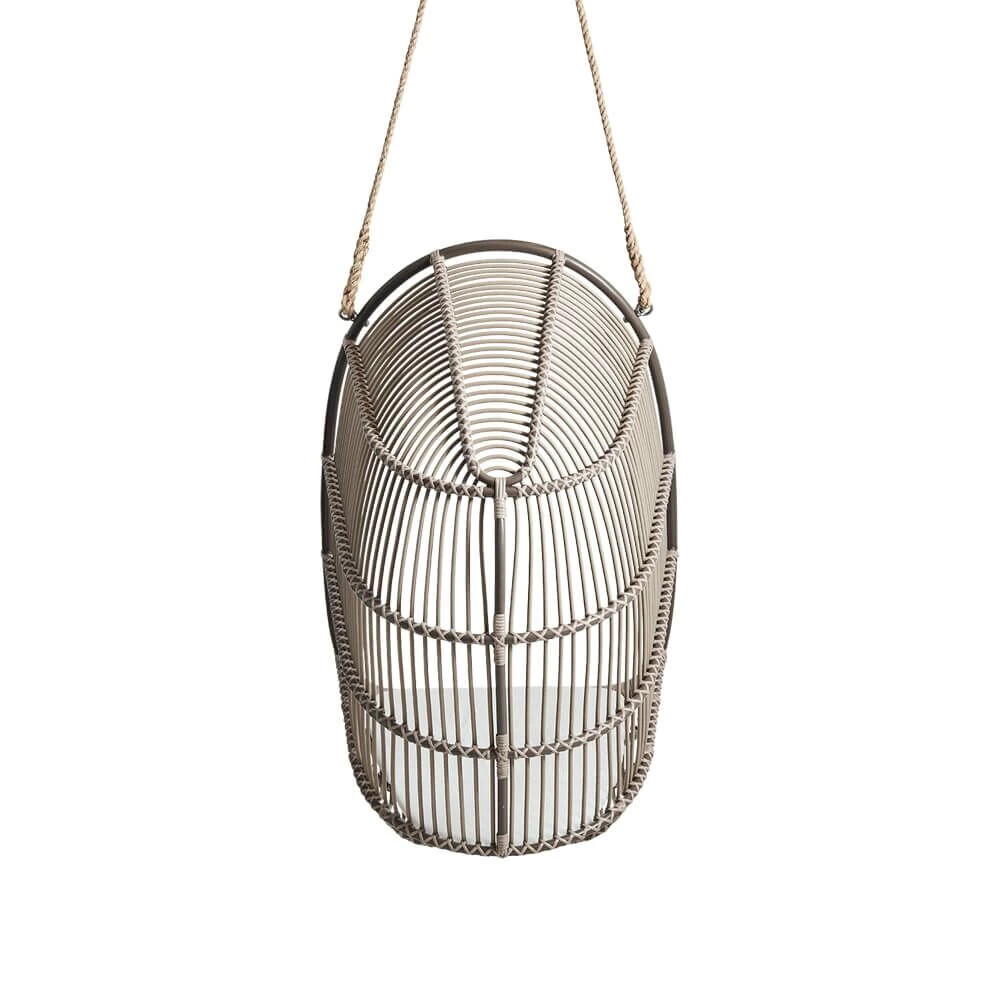 Brauner Geflecht-Hängesessel Für Den Garten Aus Alu Rattan - Hängesessel Erla 4 Brauner Geflecht-Hängesessel Für Den Garten Aus Alu Rattan - Hängesessel Erla – Bild 4