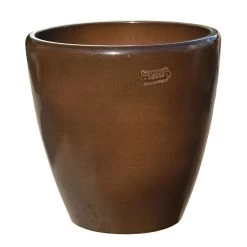 Brauner Pflanztopf Für Garten & Terrasse - Steinzeug Winterfest - Zeitlos - Akaste Maron