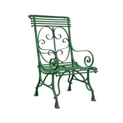 Breiter Gartenstuhl Antik Aus Schmiedeeisen - Rostfrei - Chorano